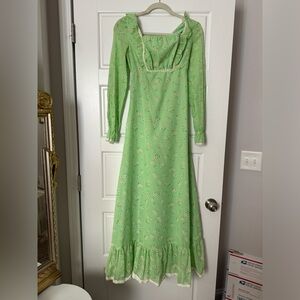 Vintage 70s Milkmaid Maxi dress